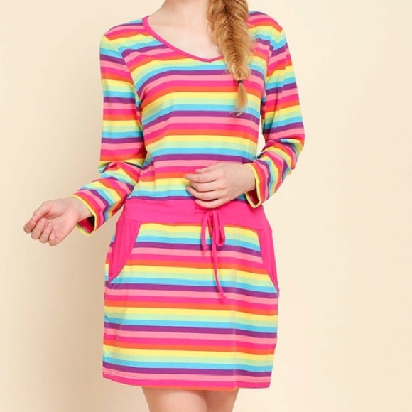 🌈Adorable Rainbow Stripe Tunic XXL NWT🌈 - Picture 4 of 4